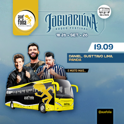 Jaguariuna Rodeo Festival 2026 - 19 de setembro - Gusttavo Lima - Panda - Daniel