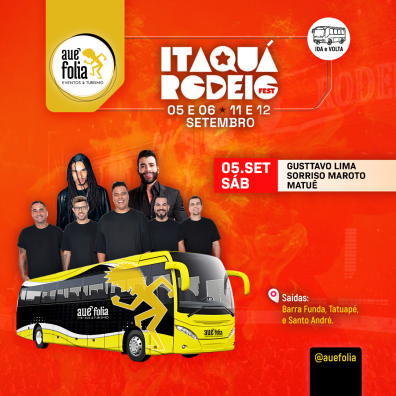 Itaquá Rodeio Fest 2026 - 05 de setembro - Gusttavo Lima - Sorriso Maroto. - Matue